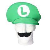 Merkloos / Sans marque Groene loodgieter game verkleed accessoire set - Pet met snor en handschoenen