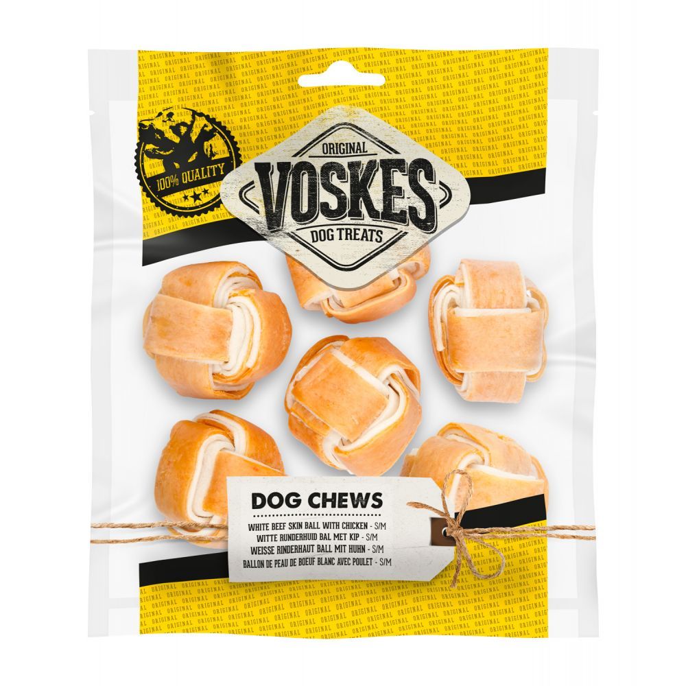 Voskes 10x Bal White met Kip 6 stuks