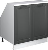 Vicco R-Line Keukenkast voor schuine wand – 80 cm met 2 deuren, kastromp 60 cm diepte Antraciet landhuis