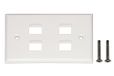 Link 02457. plaque-, 4 posities, wit.
