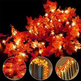 Ainkedin Herfstlichtketting, bladerenslinger, lichtketting, 30 esdoornbladeren, lengte 3 meter