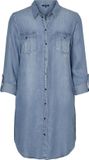 VERO MODA VMSILLA LS SHORT DRESS LT BL GA NOOS - Jeansjurk voor dames - Maat S - Light Blue Denim