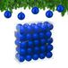Relaxdays kerstballen set van 50, kunststof mat, Ø 6 cm, blauw