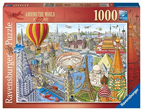 Ravensburger 16961 Around The World in 80 Dagen 1000 Stuk Puzzel voor Volwassenen & Kinderen Leeftijd 12 Jaar Ouder, Multicolor