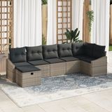 vidaXL Bank loungeset 2 zitplaatsen Grijs polyrattan