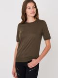 REPEAT cashmere Icecat T-shirt van lyocell-katoenmix