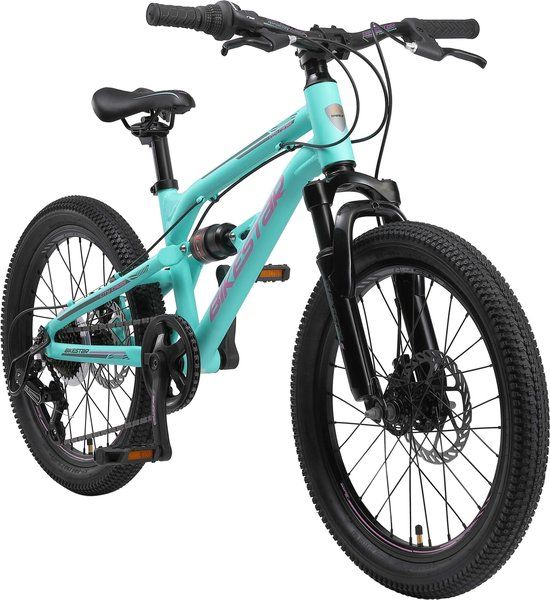 Bikestar Alu MTB Fully - 20 inch - 7 speed - turquoise