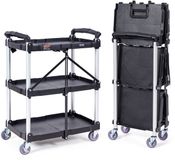 VEVOR Serveerwagen 107x17x39cm Afruimwagen 74,8kg Draagvermogen Wagen Van Polypropyleen Multifunctionele Wagen met 3 Compartimenten Keukenwagen met Zwenkwielen Niswagen Werkplaatswagen Servicewagen
