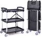 VEVOR Serveerwagen 107x17x39cm Afruimwagen 74,8kg Draagvermogen Wagen Van Polypropyleen Multifunctionele Wagen met 3 Compartimenten Keukenwagen met Zwenkwielen Niswagen Werkplaatswagen Servicewagen