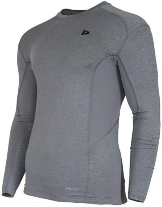 Donnay compressie shirt lange mouw - Baselayer - Heren - Maat S - Grijs gemÃªleerd