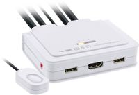 InLine® 2-Poorts Kabel KVM Switch, HDMI, 4K, USB, met audio