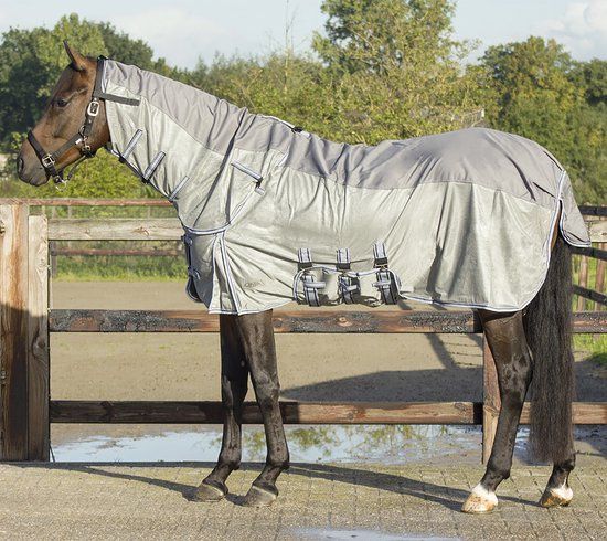 QHP Combo Vliegendeken met Hals - Grijs - Maat 205