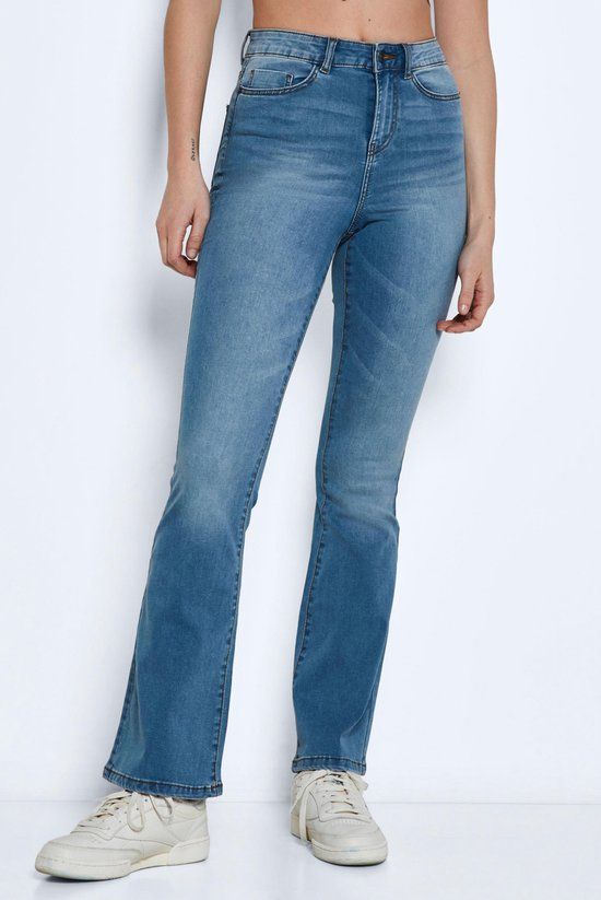 Noisy may NMSALLIE High Waist Flare Jeans - Light Blue Denim - W27/L32