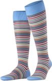 FALKE Microblock fijn elegant heldere kleuren katoen kniekousen heren blauw - maat 41-42