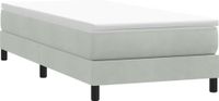 Boxspring Boxspring sans matelas velours gris clair 90x210 cm
