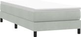 Boxspring Boxspring sans matelas velours gris clair 90x210 cm