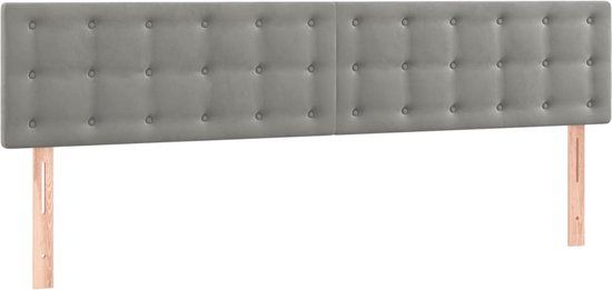 vidaXL Hoofdbord 200x5x78/88 cm Fluweel Lichtgrijs