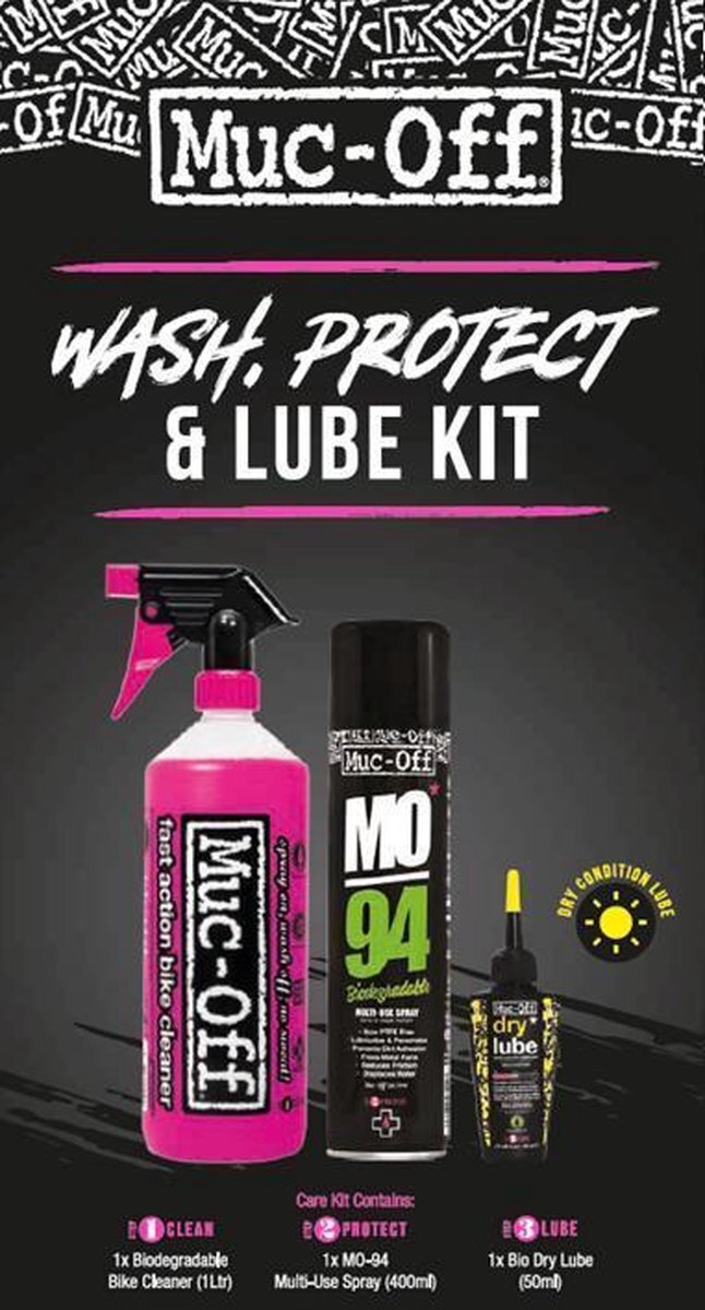 Muc Off Wash Protect Dry Lube Schoonmaakset