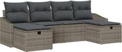 vidaXL Bankstel 6-delig Polyrattan Grijs/Donkergrijs