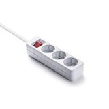 FAMATEL Ecosockets 3 stopcontacten, met aan/uit-schakelaar, 3 meter, tot 3680 W, kinderbeveiliging, uitlijning van de stopcontacten op 45 graden, voorkomt verborgen verbruik, wit