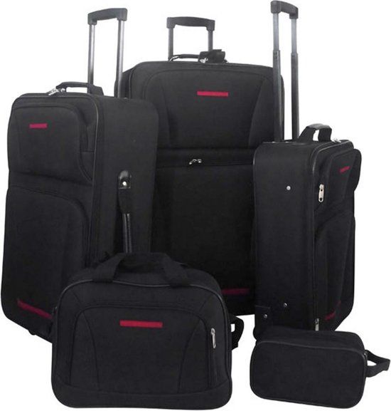 vidaXL Reisbagage Set - Zwart - 5-delig