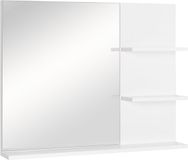 HOMCOM Kleankin Badkamerspiegel - Hout - 60x10x48cm - Wit