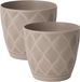 Form Plastic Plantenpot/bloempot New Age - 2x - kunststof - beige - D17 x H15 cm - met opvang schotel - rond