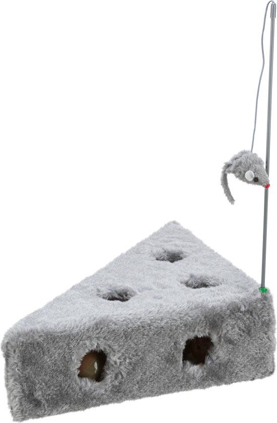 Trixie Cat's Cheese met speelhengel & speelballen pluche 36x26x8 cm - beige