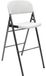 Tabouret de bar Granade, métal, plastique, blanc, 68x47,5x109 cm
