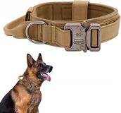 Goodivery ® Collier tactique pour chien avec poignée réglable pour chiens de taille moyenne et grande, marron