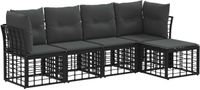 vidaXL - Buiten - bank - set - Zwart - Polyester