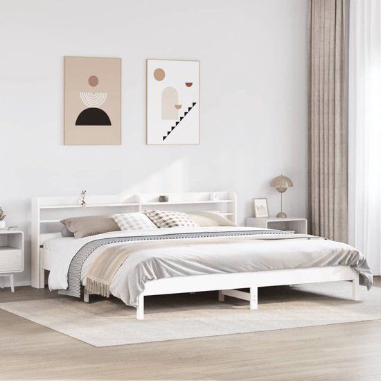 VidaXL Bedframe Wit Massief Grenenhout 180x200 cm