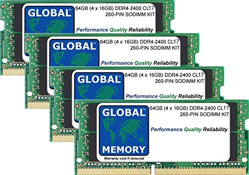 GLOBAL MEMORY Panda GLOBAL MEMORY 64GB (4 x 16GB) DDR4 2400MHz PC4-19200 260-PIN SODIMM GEHEUGEN RAM KIT VOOR INTEL 27" RETINA 5K IMAC (2017)