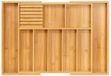 Porte-couverts en bambou, extensible, 45,5–79 cm, avec bloc à couteaux