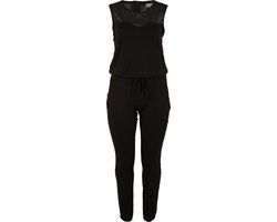 Urban Classics Dames Jumpsuit Tech Mesh Long - Zwart - 3XL