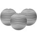 Haza Treklampion - 3x - metallic zilver - papier - rond - D23cm