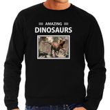 Bellatio Decorations Amazing Dinosaurs Carnotaurus Dino Sweater - Black - Men's - Gift Sweater for Dinosaur Lover - Size S