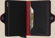 Secrid Miniwallet Fuel Portemonnee Zwart-Rood Leer Aluminium Drukknopen Billfold Mannen Volwassenen