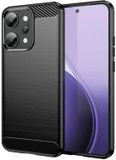 Techsuit Hoesje geschikt voor Oppo Reno14 Pro - Carbon Silicone Back Cover - Zwart