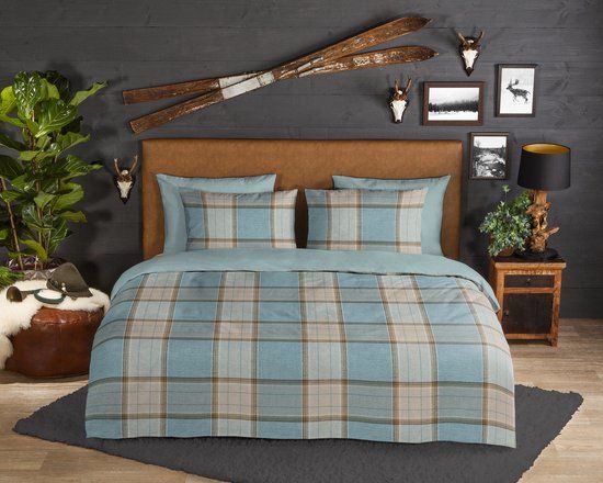 Good Morning Dekbedovertrek Ruit - 2 Persoons - 200x200/220 cm - Multi - 100% Katoen Flanel