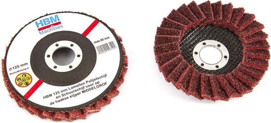 125 mm Polijstlamellenschijf middel ROOD - per stuk