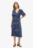 Superdry Midi-wikkeljurk met print - Dames - Jurken - Viscose - Korte mouw - V-hals - Paisley bandana navy