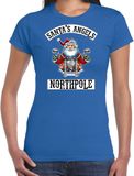 Bellatio Decorations Fout Kerstshirt Santas angels Northpole blauw voor dames XXL