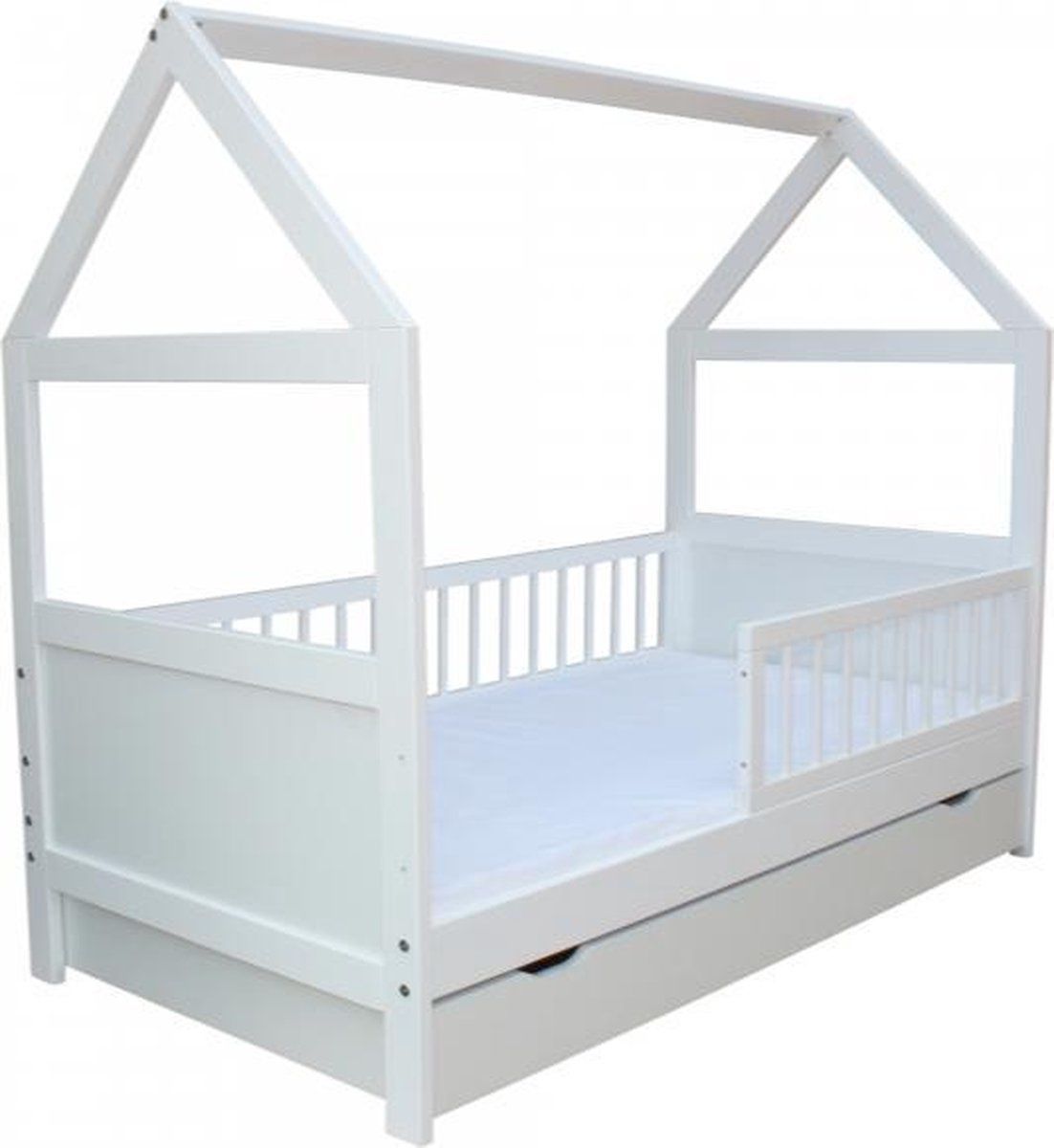 Viking Choice Huisbed - 140x70 cm - wit - met bedlade