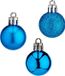 Krist+ Kerstballen - 20x st - helder blauw - 3 cm - kunststof - mix