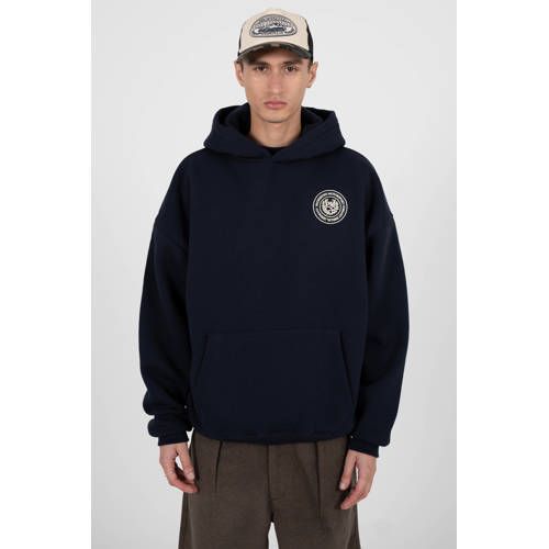 Prohibited hoodie met backprint donkerblauw