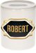 Bellatio Decorations Shoppartners Bv Spaarpot met voornaam Robert - wit - met goud/zwart embleem - 8 x 9 cm - keramiek - met afsluitdop - cadeau verjaardag