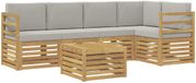 vidaXL - Extérieur - canapé - ensemble - 6 - pièces - Blanc - et - Gris clair - Polyester