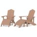 VidaXL Adirondack Tuinstoelen 2 stuks met voetenbankjes HDPE Bruin