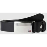 Tommy Hilfiger Plaque Riem Zwart Leer Mannen